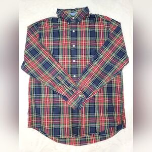 Chaps Casual Red and Blue Plaid Button Down Shirt